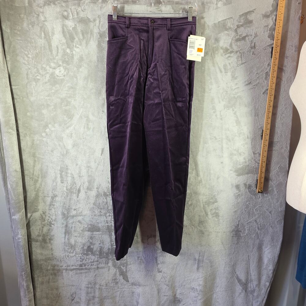 NWT Liz Claiborne Lizsport Petite 8P Purple Berry Velour Pants Vintage